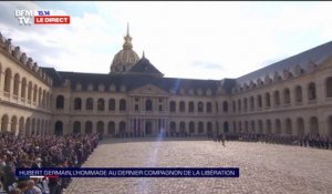 Hommage à Hubert Germain: la Marseillaise jouée dans la cour des Invalides en l'honneur du dernier Compagnon de la libération