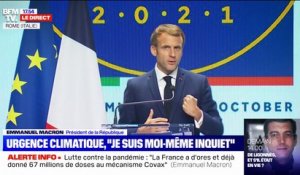 Emmanuel Macron sur l'urgence climatique; "J'entends tous les discours très alarmistes, je suis moi-même inquiet"