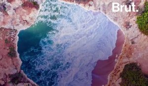 L'érosion sur la plage de Benagil au Portugal