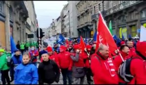 Manifestation des policiers dans le centre de Bruxelles