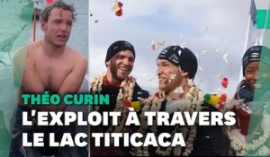 Théo Curin, nageur quadri-amputé, réussit l'exploit de traverser le lac Titicaca