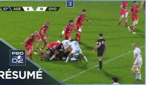 PRO D2 - Résumé SU Agen- Oyonnax Rugby: 14-19 - J12 - Saison 2021/2022