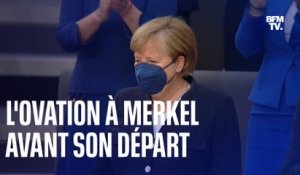 L'ovation du Bundestag allemand à Angela Merkel juste avant l’élection d’Olaf Scholz