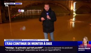 Inondations dans les Landes: l'eau continue de monter à Dax