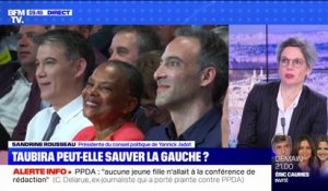 Sandrine Rousseau:  "Il ne faut pas trop spéculer sur l'arrivée de Christiane Taubira, je ne  suis pas sûre que ce soit la solution miracle"