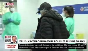 Coronavirus - Le gouvernement italien, confronté à des contaminations en forte hausse, a décidé cette nuit d'instaurer l'obligation vaccinale pour toutes les personnes âgées de plus de 50 ans