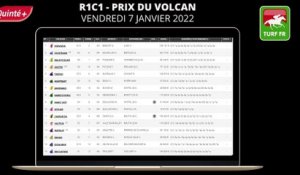Minute Quinté TURF FR : PRIX DU VOLCAN - Vendredi 7 Janvier 2022 - Deauville  PMU #264681