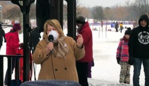 Anne-France Goldwater à la manifestation contre l'abattage des cerfs