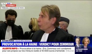 L'avocat d'Eric Zemmour lui recommande "de faire appel" après sa condamnation à 10.000 euros d'amende pour provocation à la haine
