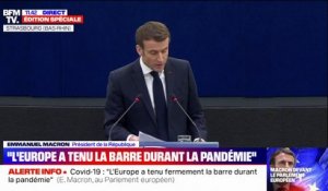 Emmanuel Macron devant le Parlement européen: "Nous serons au rendez-vous du combat pour la démocratie libérale"