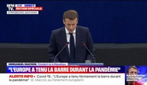 Emmanuel Macron devant le Parlement européen: "L'État de droit est notre trésor"
