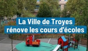 Des cours d'écoles aménagées en îlots de fraîcheurs à Troyes
