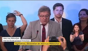 Jean-Luc Mélenchon prend la parole  : Au terme de ce 1er tour, la NUPES arrive en tête et sera présente dans plus de 500 circonscriptions au second tour