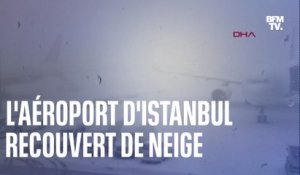 La neige paralyse l'aéroport d'Istanbul et cause des dommages