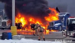 Incendie : quatre camions décimés chez Trac-World