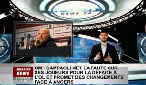 OM : Sampaoli reproche à ses joueurs la défaite de l'OL et promet des changements pour Angers