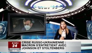 Crise russo-ukrainienne : Macron discute avec Johnson et Stoltenberg