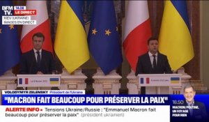 Pour Volodymyr Zelensky, président ukrainien, "Emmanuel Macron fait beaucoup pour préserver la paix"