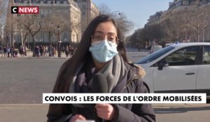 Paris : le «convoi de la liberté» arrive sur les Champs-Elysées