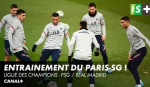 Entraînement du Paris-SG avant PSG / Real Madrid