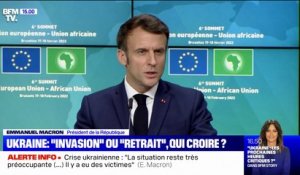 Emmanuel Macron sur la crise en Ukraine: "Nous appelons à la cessation des actes militaires et à la désescalade rapide"