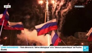 Crise en Ukraine - Les images de la fête et de feux d'artifice cette nuit dans les zones indépendantistes qui se félicitent de la décision de Vladimir Poutine