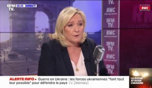 Sanctions contre la Russie: pour Marine Le Pen, "il peut y avoir des conséquences terrifiantes sur le pouvoir d'achat des Français"