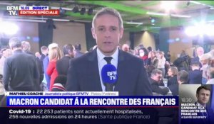 Emmanuel Macron à Poissy pour sa première rencontre avec les Français en tant que candidat à sa réélection