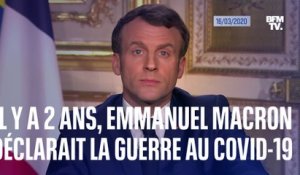 Il y a deux ans, Emmanuel Macron déclarait "la guerre" au Covid-19