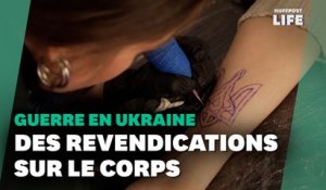 En Ukraine, le drapeau et autres symboles patriotiques s'ancrent sur la peau