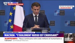 Emmanuel Macron: "L'économie russe est en cessation de paiement, (...) son isolement est croissant"