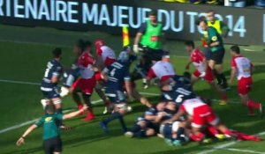 TOP 14 - Essai de Lucas PEYRESBLANQUES (BO) - Montpellier Hérault Rugby - Biarritz Olympique - J21 - Saison 2021/2022
