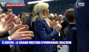 Meeting d'Emmanuel Macron: Brigitte Macron et ses enfants s'installent au premier rang