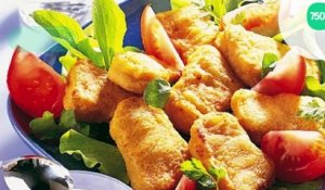 Nuggets de poulet, salade de mâche et tomates