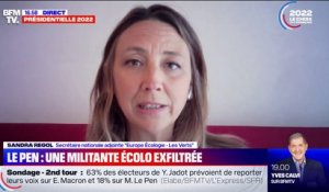 Conférence de Le Pen perturbée: pour Sandra Regol, la militante "a été sortie avec une grande violence"