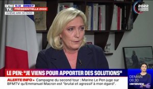 Marine Le Pen sur le pouvoir d'achat: "Je viens pour apporter des solutions à des problèmes qui vont se poser très rapidement"