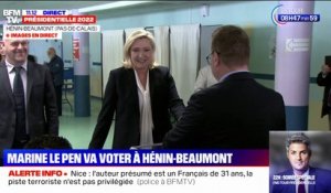 Présidentielle: Marine Le Pen a voté à Hénin-Beaumont dans le Pas-de-Calais