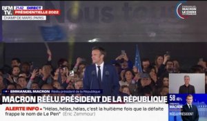 "Avant toute chose, merci": les premiers mots d'Emmanuel Macron, président réélu