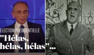 "Hélas, hélas, hélas" : Eric Zemmour fustige Marine Le Pen (et cite Charles de Gaulle)