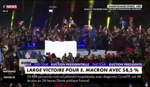 Présidentielle : Voici le résumé en 80 secondes de la soirée d'Emmanuel Macron du Champ-de-Mars à la soirée surprise à La Lanterne à Versailles