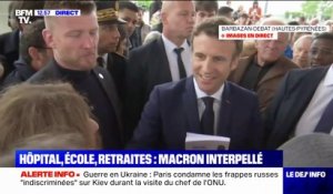 Retraites, handicap, salaires... Emmanuel Macron échange avec des Français pendant son déplacement à Barbazan-Debat