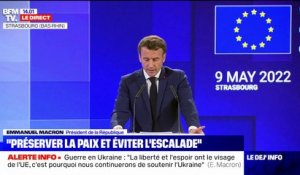 Emmanuel Macron: "Nous lutterons contre l'impunité des crimes inqualifiables commis par la Russie en Ukraine"