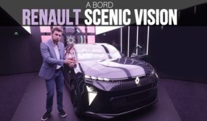 A bord du Concept Renault Scenic Vision et les explications de Gilles Vidal, Directeur du Design