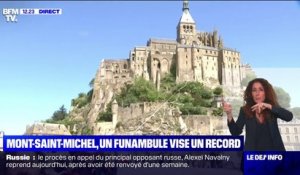 Le funambule de l'extrême Nathan Paulin va tenter de battre un record du monde au Mont-Saint-Michel