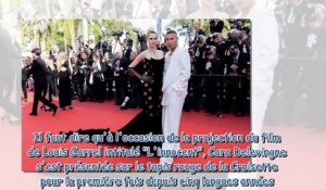 Cannes 2022 - le regard graphique, Cara Delevingne hypnotise le tapis rouge en robe noire ajourée