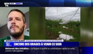 Orages: le président des Jeunes Agriculteurs du Tarn-et-Garonne redoute "entre 5 et 10 000€ de pertes"