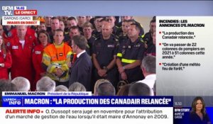 Emmanuel Macron aux pompiers chargés de lutter contre les incendies:  "Vous faites partie des héros du quotidien"