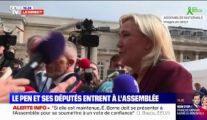 Pour Marine Le Pen, "la situation ne justifie pas" un gouvernement d'union nationale