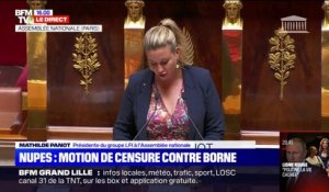 Motion de censure: "Vous êtes, Madame Borne, une anomalie démocratique" déclare Mathilde Panot (Nupes)