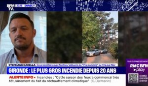 Incendies en Gironde: "C'est vraiment compliqué [...] le principal est que tout le monde soit en sécurité" déclare ce propriétaire d'un camping évacué près de la dune du Pilat